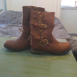 Breckelles Rocker-17 Tan Women Riding Boots, 8.5 M