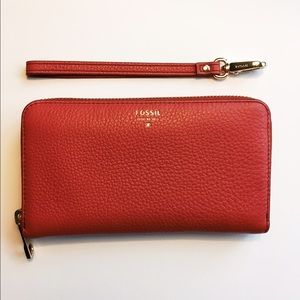 Fossil Red Leather Wallet