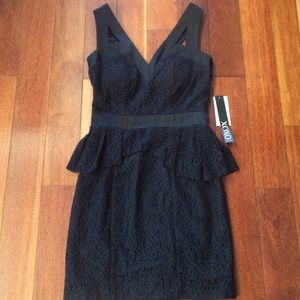 NWT Black lace peplum dress