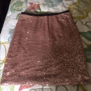 The Limited Rose Gold Sequin Pencil Skirt