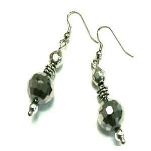Silver Disco Ball dangle earrings