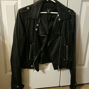 Maurice's faux leather moto coat.