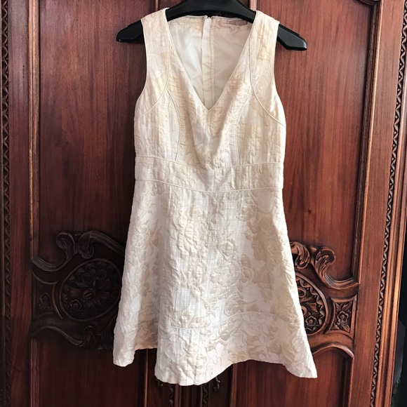 Forever21 gold and cream cocktail day dress XS