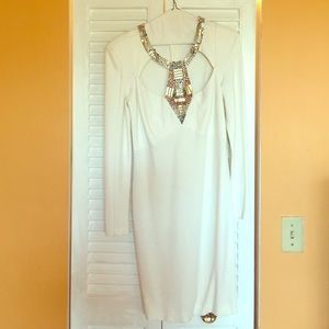 Cream form fitting dress