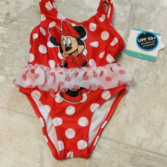 NWT baby girls minnie mouse swim suit