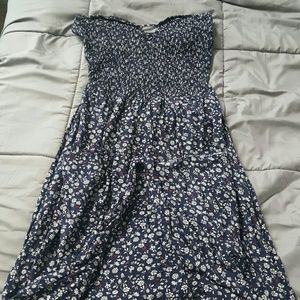 Vintage floral maxi strapless