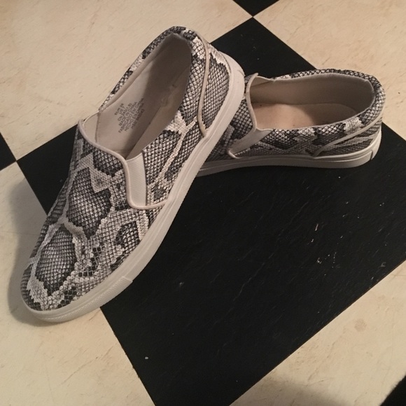 H&M snakeskin slip ons