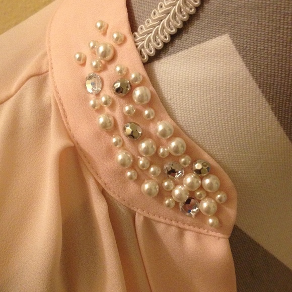 Candies Pastel Pink Top with Embellished Collar - Picture 3 of 4