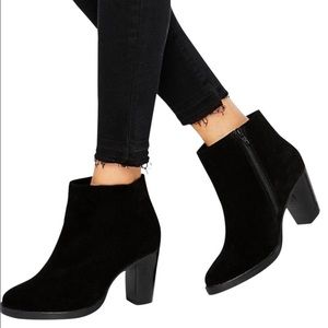 Black suede booties