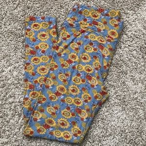 LuLaRoe sunflower TC leggings BNWT