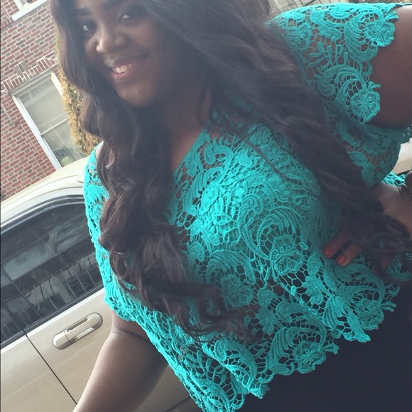 Lace crochet plus size crop top