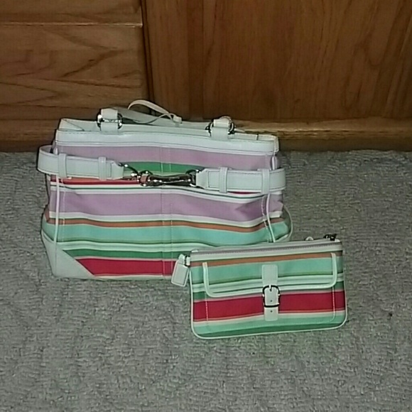 Authentic Coach bag with wristlet