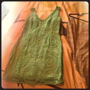 Sea foam green lace all over dress