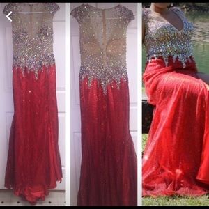Red prom dress, beautiful