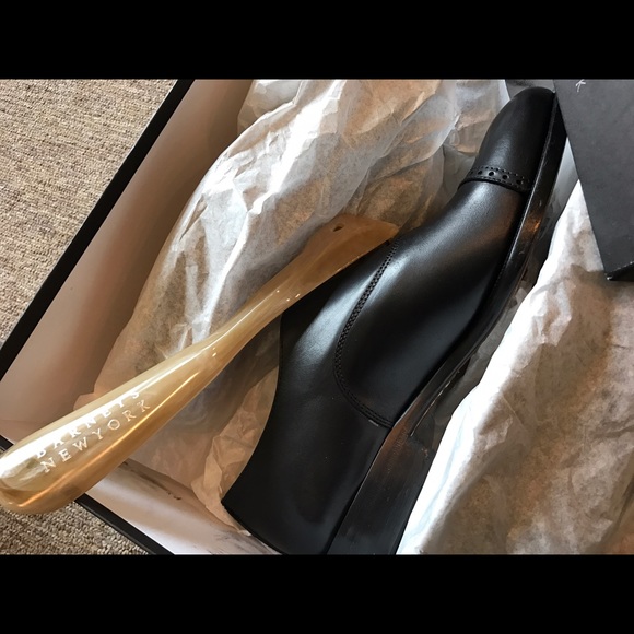 Barneys NewYork Black Vitello Nero Leather Shoes main image 4