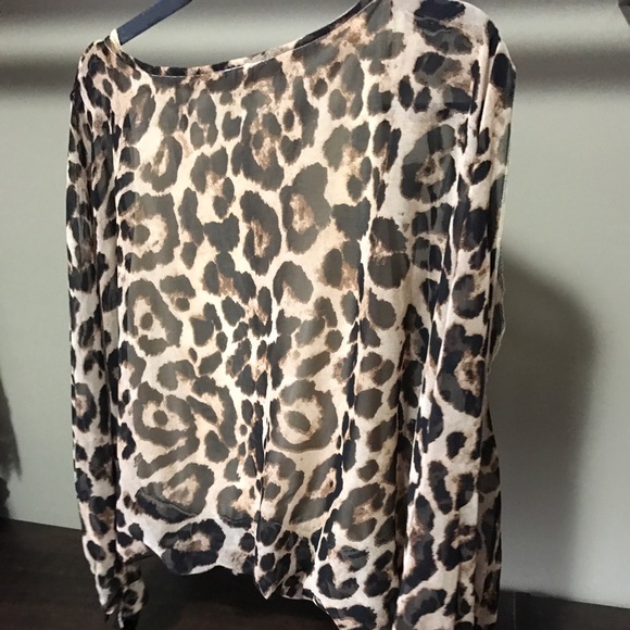 Cheetah print blouse. Boutique top