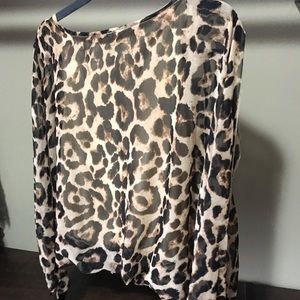 Cheetah print blouse. Boutique top