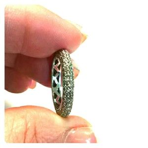 Vintage faux diamond and silver wedding band