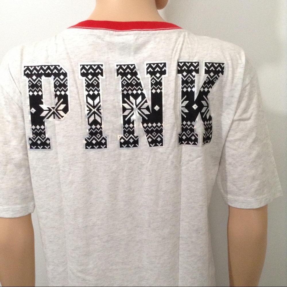 Pink Victoria Secret Logo Sleep Tee - Picture 3 of 7