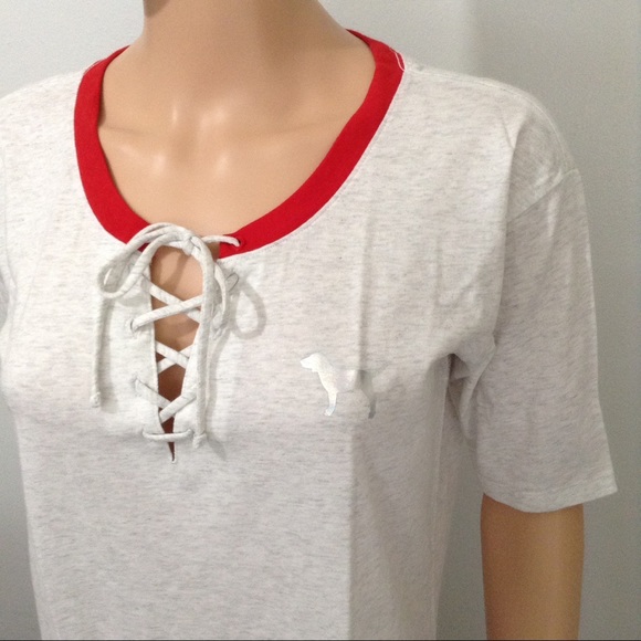 Pink Victoria Secret Logo Sleep Tee - Picture 2 of 7