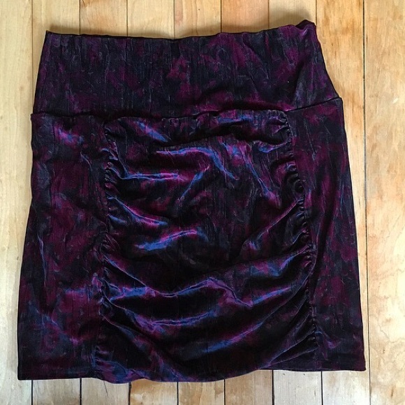 FREE PEOPLE Velvet Bodycon Mini Skirt, Medium