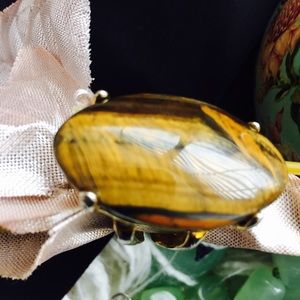 Real 🐯 Tiger's eye gemstone ring Sz 7 💞