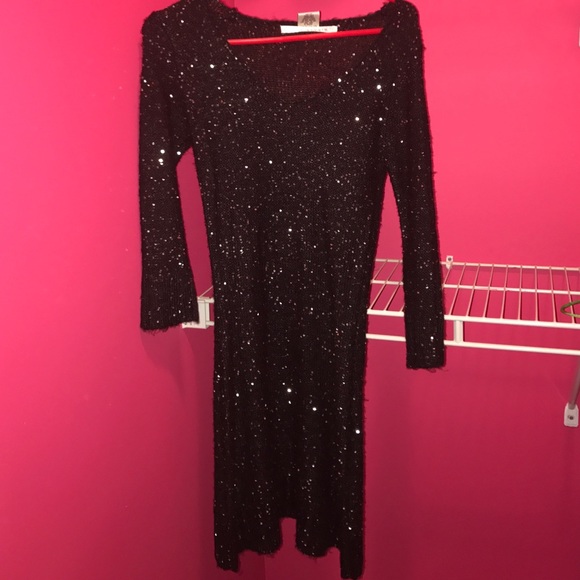 sparkly sweater dress GUESS Womens Long Sleeve Celia Micro Sequin Dress, Jet Black Multi, Large at Amazon Women's Clothing store Imported. Whistles Annie Sparkle Knit Sweater