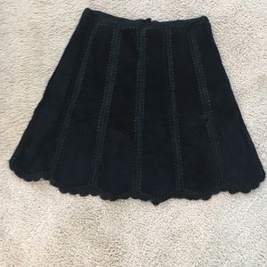 Black suede cache skirt