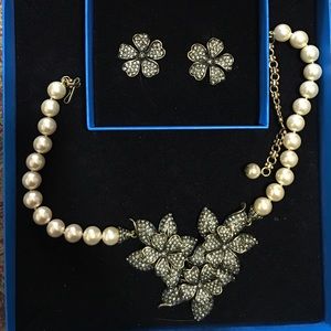 Crystal and pearl necklace