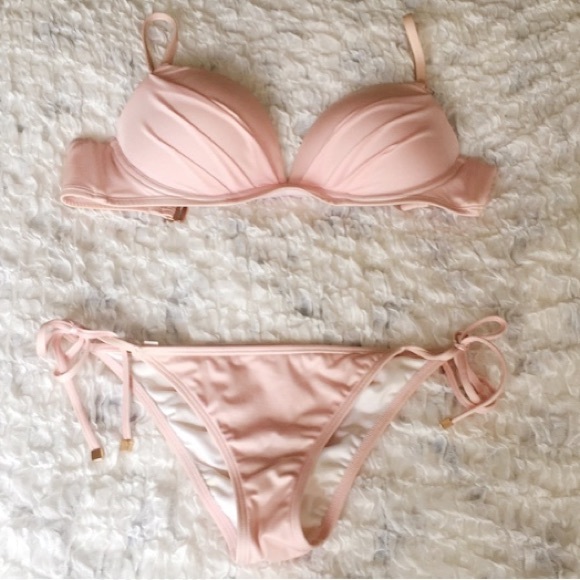 light pink bikinis