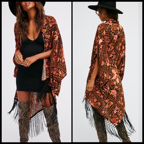 Free People Jackets & Blazers - HOLD🚫SPELL X FP ✌🏽Babushka Kimono -Tangerine NWT