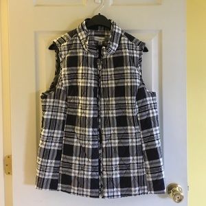 Black and White Plaid Winter Vest