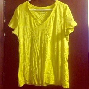 Bright yellow v-neck t-shirt XXL Merona