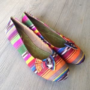 Multicolor Boho Flats Size 7