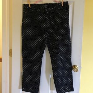 Gap Slim City Crop Black/White Polka Dot Pants