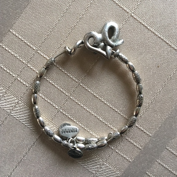 Alex & Ani Vintage Silver Heart Bracelet - Picture 1 of 3