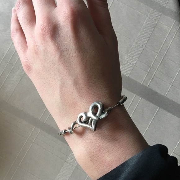 Alex & Ani Vintage Silver Heart Bracelet - Picture 3 of 3