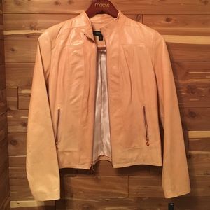 Leather sienastudio peachy nude jacket