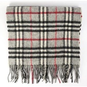 Burberry Scarf (cashmere, gray check)