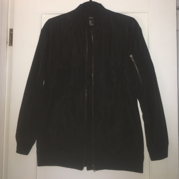 Forever 21 black longline Bomber