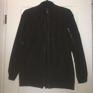 Forever 21 black longline Bomber