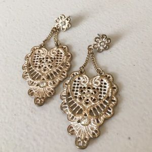 White rustic earrings