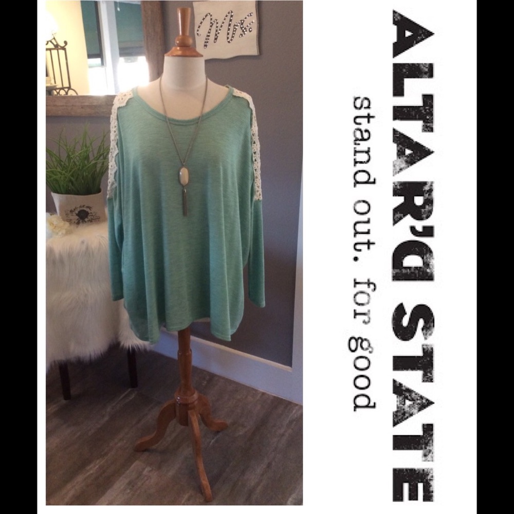 Altar'D State Oversized Blouse with Lace