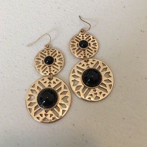 Gold & black earrings