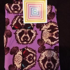 NWT OS Lularoe purple panda leggings