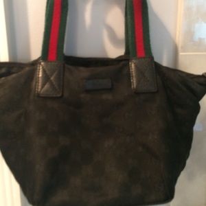Authentic Gucci canvas tote bag