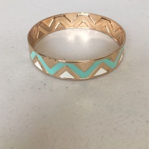 Gold & teal bracelet