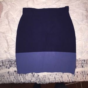 BCBG blue two tone bandage skirt
