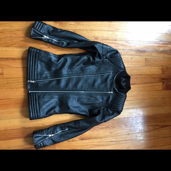 Black Leather Moto Jacket
