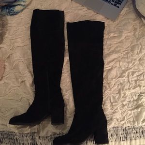 Over knee Steven Steve Madden black suede boots